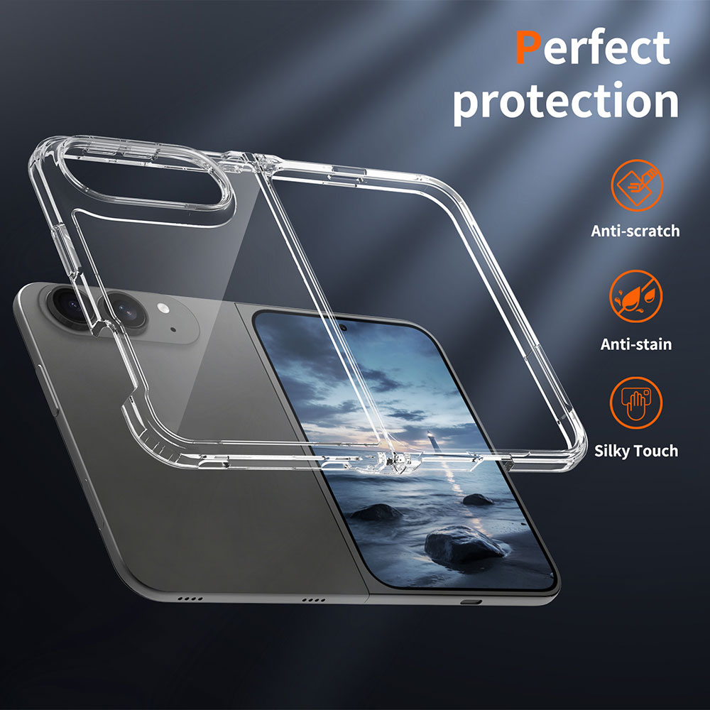 Laudtec Clear Phone Case for iPhone 18 Fold Shockproof Anti-Yellow Lightweight Support Custom Logo OEM Wholesale