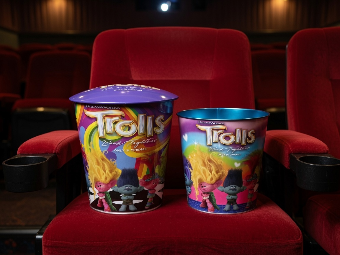 Dadi Reusable Metal Popcorn Tin Bucket with Lid Durable Customized Design Storage for Popcorn Snacks Movie Nights