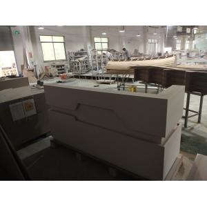 white LED solid surface reception desk