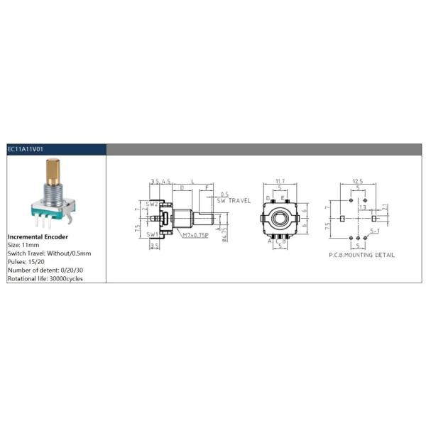 Encoders Rotary Ec11 Mini Rotary Encoder Switch High Torque Detent Manufacturing