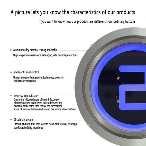 ISO Round Push Button Led Indicator Touchless Infrared Elevator Push Button Switches For Villa