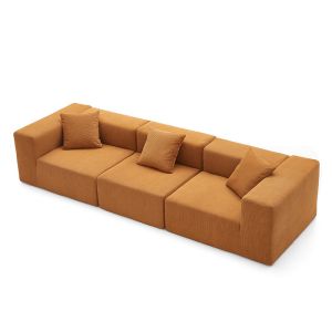 Simple Reclining Boneless Sofa Set With Expandable Function Vacuum Packaging