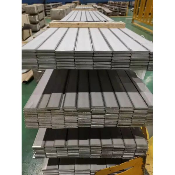 Stainless steel flat bars in manufacturing facility