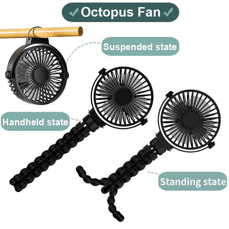Multi Functional Wrappable RV Baby Carriage Custom Color Available Design Portable Octopus Fan