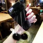 DIY Luxurious Small Fox Hair Chain Ball Pendants Cloth Type Cell Phone Case
