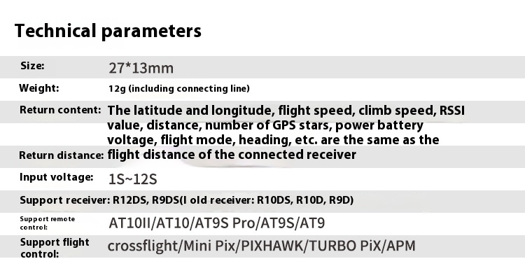 Ledi Prm-03 Plastic GPS Racing Drone Parts Includes Data Return Module Latitude Longitude Flight Speed Climb Speed Accessories