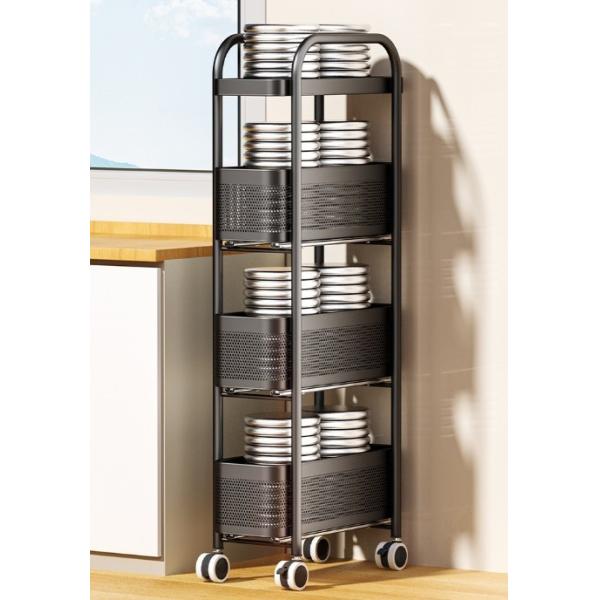 Layered Pull Out Basket + Anti Drop Gap Trolley / Gap Kitchen Storage Rack 4layers