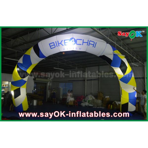 Halloween Archway Inflatable Oxford Cloth Advertising Inflatable Finish Line Arch / Archway White With Led Light