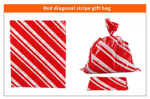 Heavy Duty Set Flat PE Christmas Plastic Bags With String Ties