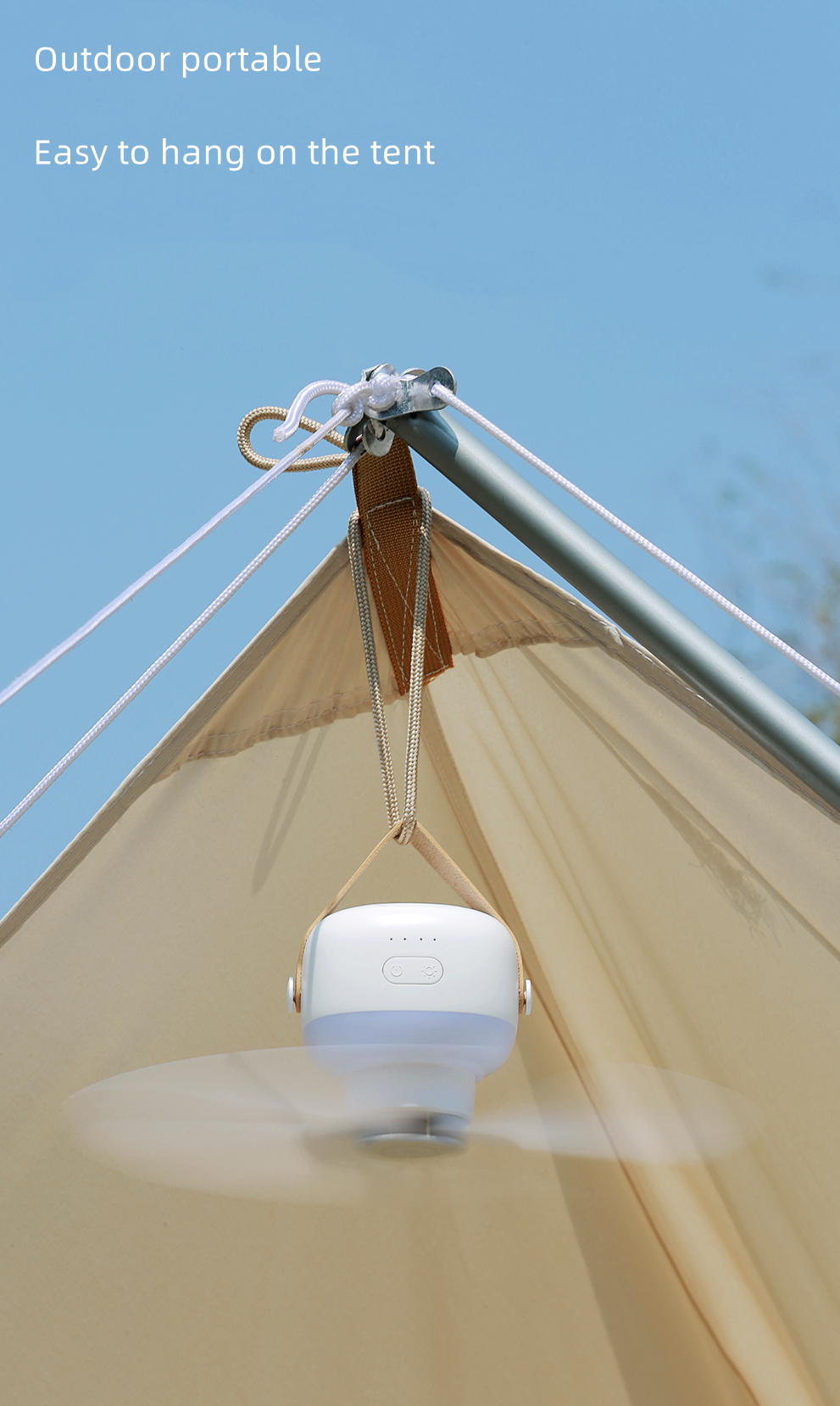 Foldable 3 Blades Portable USB Wireless Remote Control Plug in LED Light Camping Mini Fans Outdoor Ceiling Camping Tripod Fan