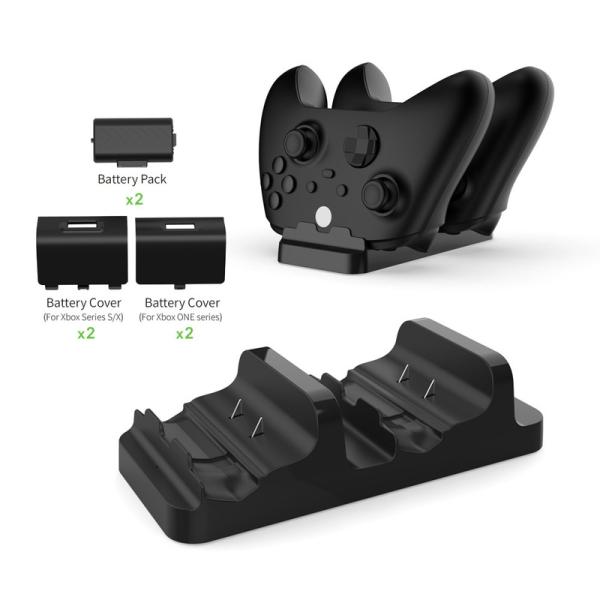 ABS Plastic Dual Charging Station Dock Charger with Rechargeable Battery for X-one Controller Game Accessories