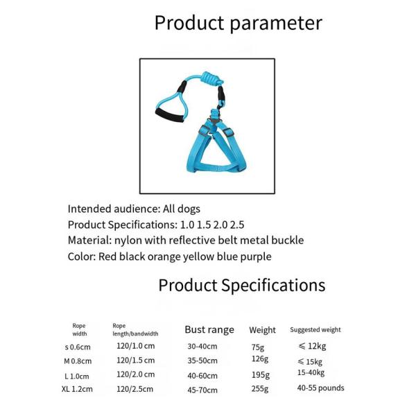 Pet Explosion Proof Leash Reflective Dog Nylon Leash Medium And Large Dogs