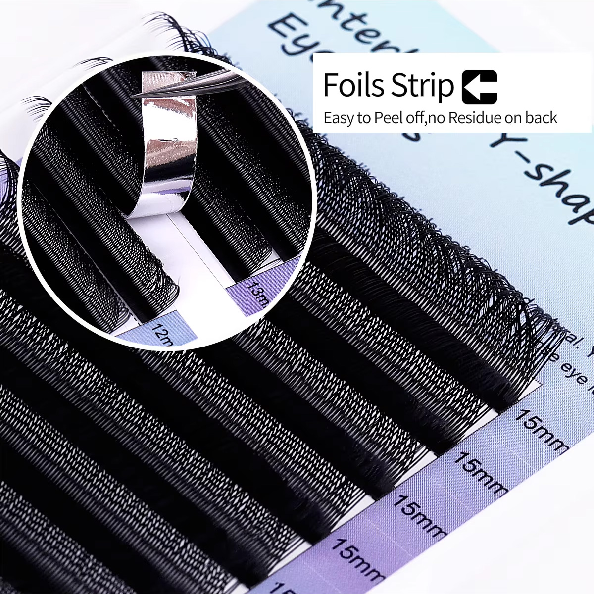 0.07mm Natural Long Faux Mink Synthetic Hair Extension Tray Black Individual PBT