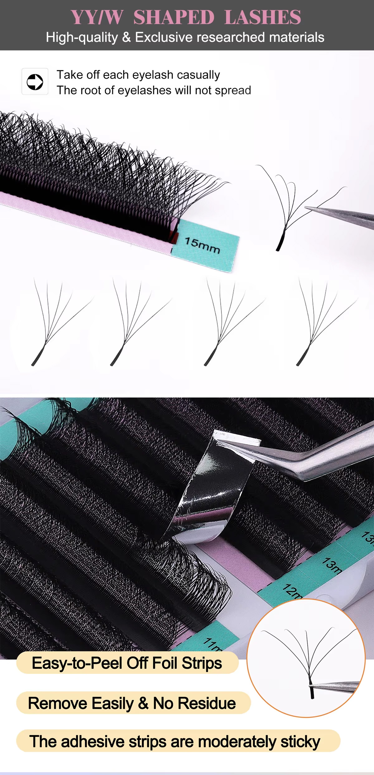 Private Label Silk Premium Lash Extension Trays Velvet Soft Matte Black Natural Korean PBT Fiber 16 Rows 5D