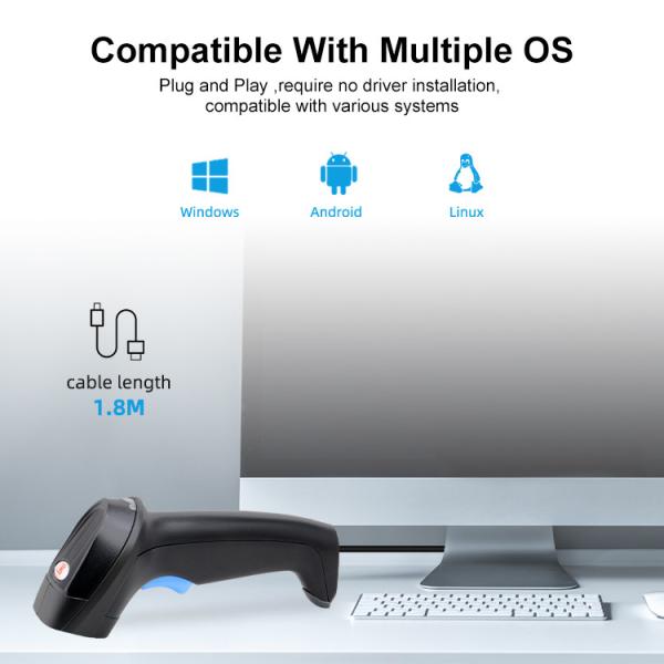 K-211 1d Wired Barcode Scanner MSI Code 93 Reader Handheld