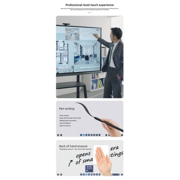 Large format 4K display showing educational content