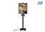 Black Single Side Commercial Phone Charging Station with Snap Open Poster Frame