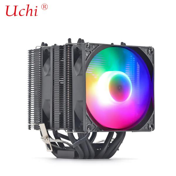 Black Radiator Fan Lighted Copper Heatpipe Universal Cpu Cooler For Intel I3 I5 I7 I9 Lga 1151 1366 1700 2011 2066 AMD AM4 AM5
