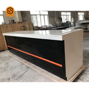 Buy cheap Repairable Black Salon Reception Desk With Bacteria Resistance product