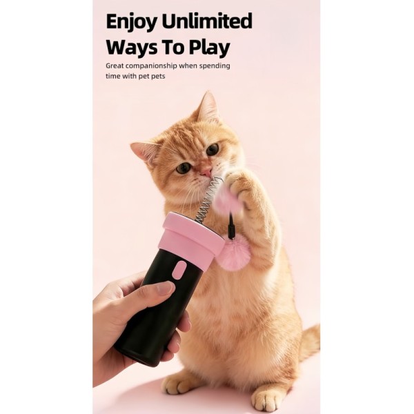 Automatic Retractable Cat Wand Toy Lazy Interactive Cat Teaser