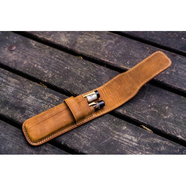 Factory Supply Of Tree Paste Leather Pencil Case, Top Layer Leather, High-End Gift, 2-Piece Pen Holder, Cross-Border Supply PEN HOLDER