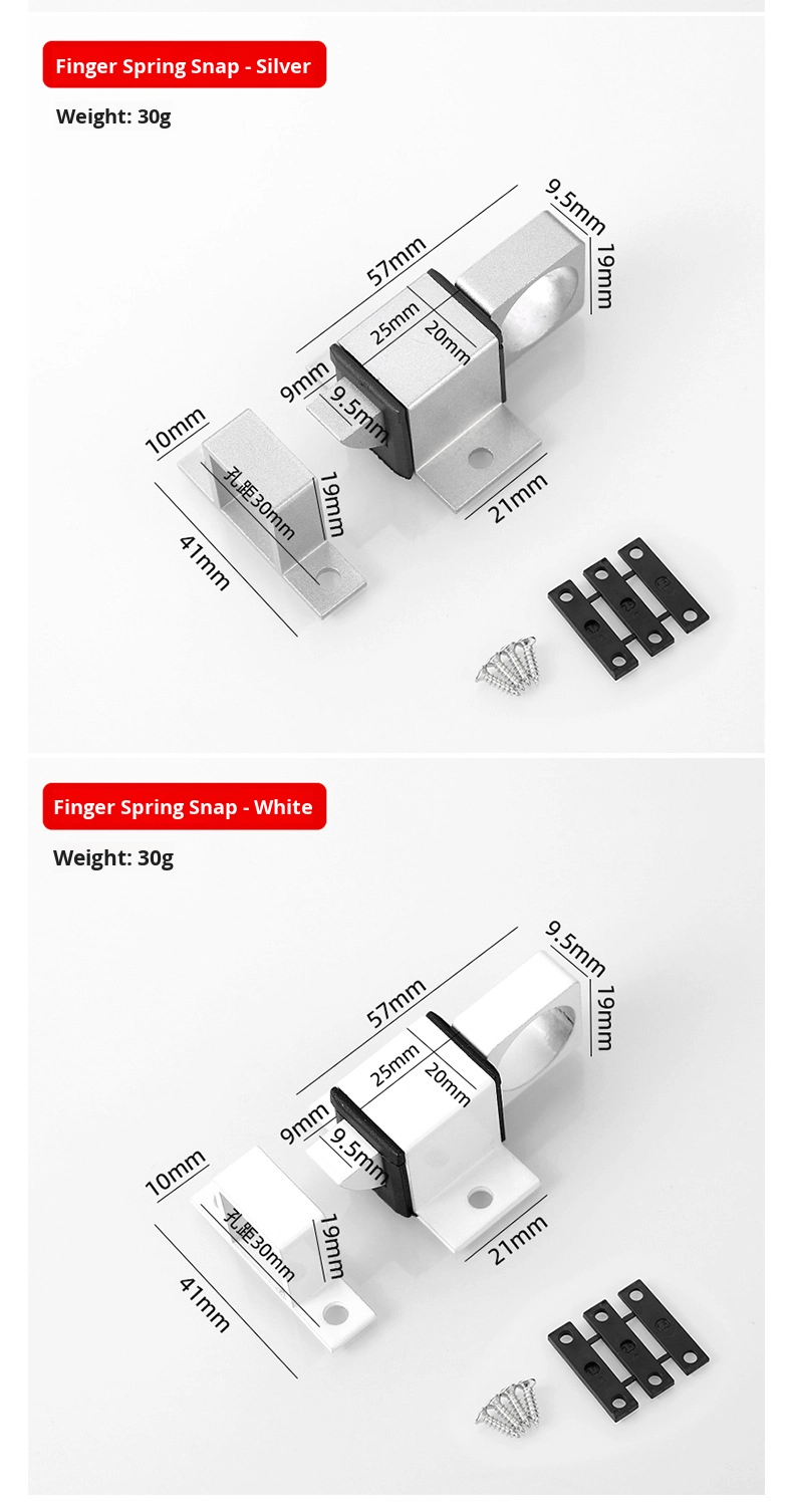 Modern Design Automatic Self-Closing Sliding Door Bolt Solid Stainless Steel Aircraft Latch for Pet Cage Thickened Steel