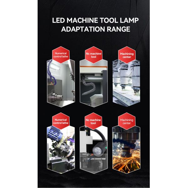 IP68 Waterproof LED Machine Work Light with 70000-Hour Lifespan and High Brightness for Industrial and CNC Machines