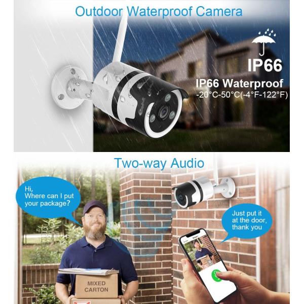3MP Wireless home security cameras 1080P Battery Powered WiFi Surveillance Cameras