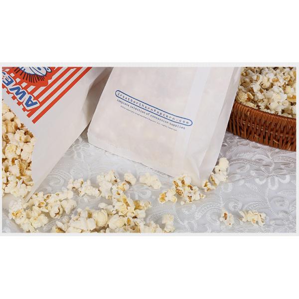 Customized Popcorn Snack Bags , Biodegradable Paper Popcorn Chip Bag