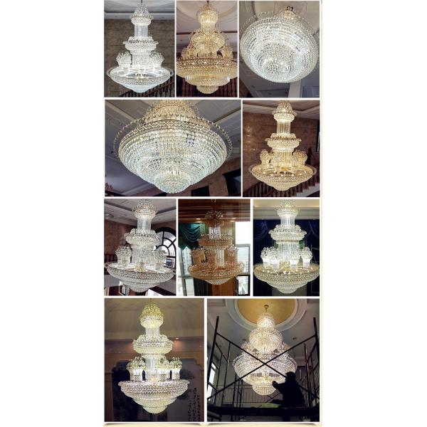 Indian crystal hanging lamp large hotel diy crystal chandelier (WH-CN-06)