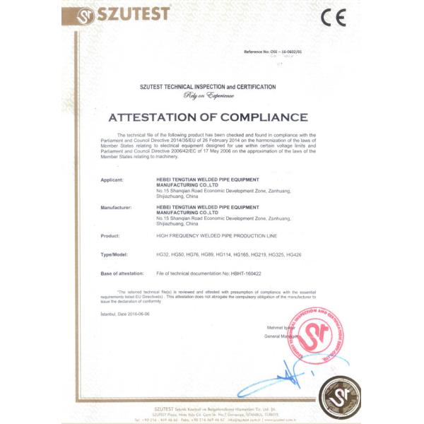 Attestation of compliance