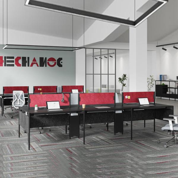 Red Black 6-Person Office Workstation Desk BS-W101