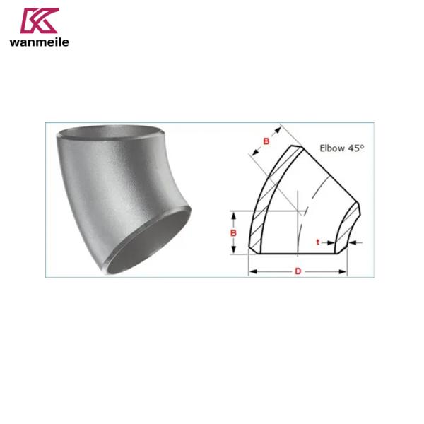 Gr2 Titanium 45 Degree Elbow For Acid Pickling And Extruded Pipe Fittings