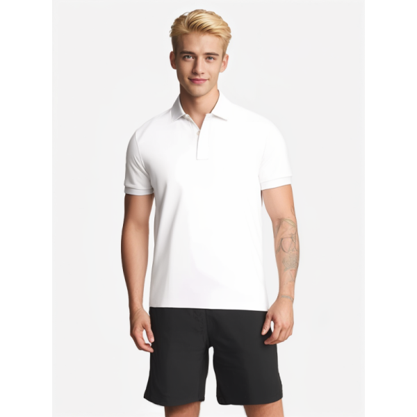 High Quality Solid Color Work Mens Button Short Sleeve Golf Polo Shirts Plus Size Simple Comfortable Casual Shirt