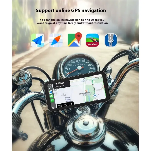 High Sensitivity Touch Screen Motorcycle Tachograph With Carplay Compatibility