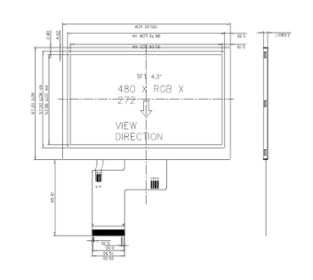 4.3 Inch TFT LCD Display Module 480x272 RGB 6 O'clock View