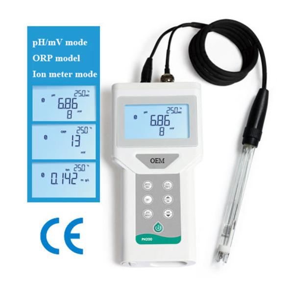 Handheld Portable Digital ORP pH Meter with 65*40mm Multi-line LCD Backlight Display