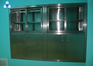 Buy cheap Drug Storage Hospital Air Filter Stainless Steel Medical Cabinets With Manual Sliding Half - Glass Door product