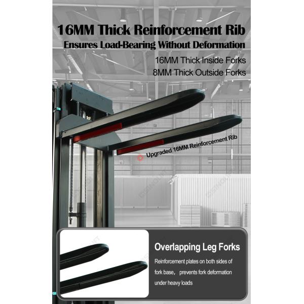 CDD16P-Li / CDD20P-Li Stand-On Pallet Stacker With Wide-View Mast