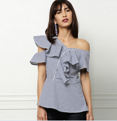 Bell Sleeve Wrap Blouse with Deep V Neck