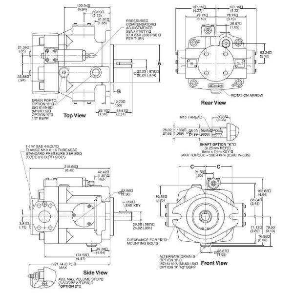 PVP4836R2M11 Parker Variable Displacement Piston Pump Hydraulic Oil Pump For Machine Tools