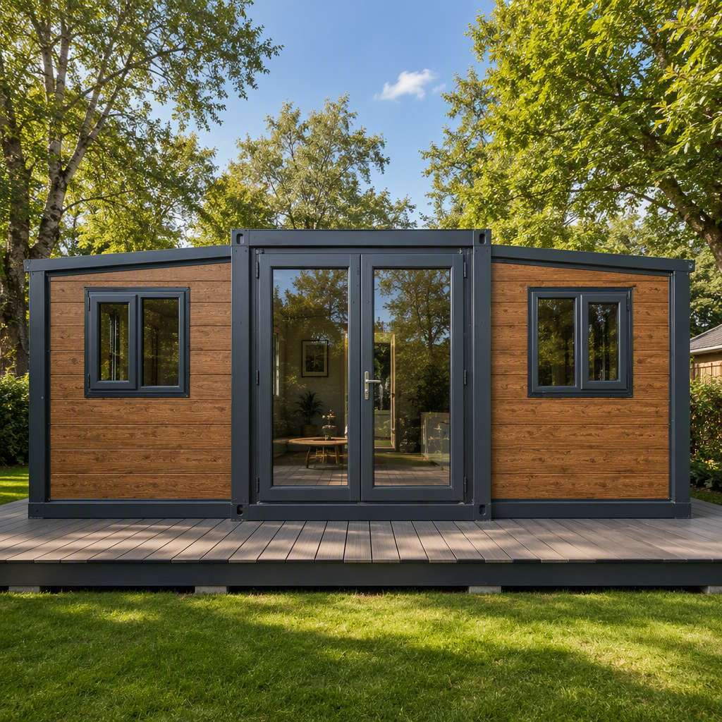 20ft Expandable Container House for European Backyard Studios - Sloped Roof Design