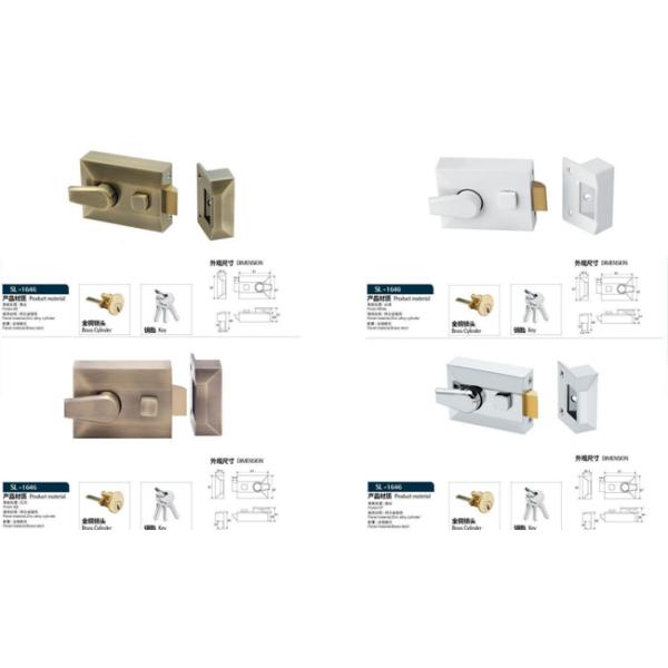 Brass Cylinder Rim Lock Anti-Theft Middle Night Latch 2.5 Inch