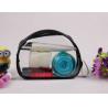 Buy cheap Customized Black Clear PVC Bag , Ladies Toiletry Bag With Handle from wholesalers