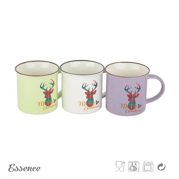 Custom Ceramic Christmas Mug / Cup Decal Printing With Logo 11OZ Eco Friendly