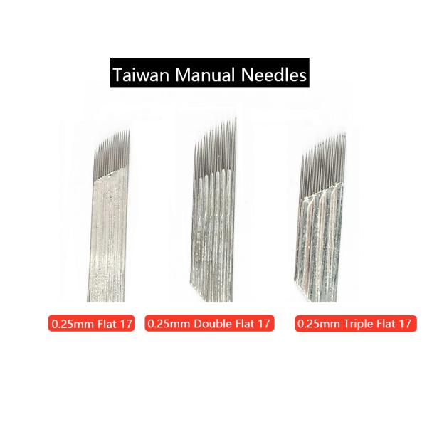 Double Row 16 / 17 Pin Fog Eyebrow Tattoo Needles 2.0-3.0g OEM / ODM
