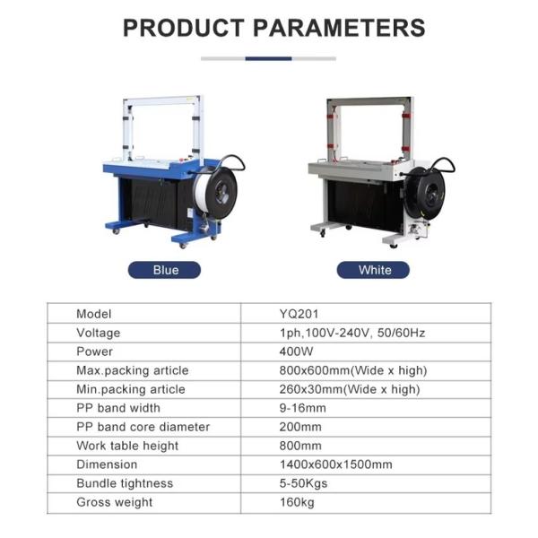 Automatic Strapping Machine 800*600mm Tunnel Wrapping Machine Durable High Table Baling Carton Box For Warehouse