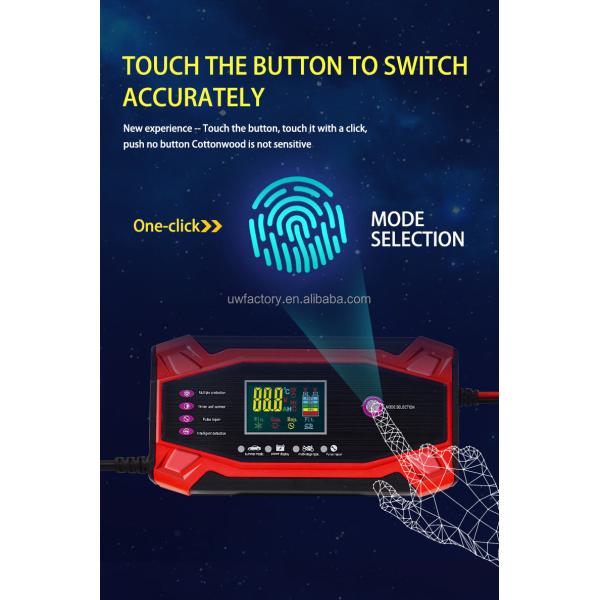 12V 6Amp Touch Screen Pulse Repair LCD Battery Charger for Car Motorcycle Lead Acid Battery Connector Current Protection