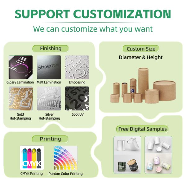 Double Lid Tea Cylinder Packaging Airtight Cardboard Canister Packaging For Candy
