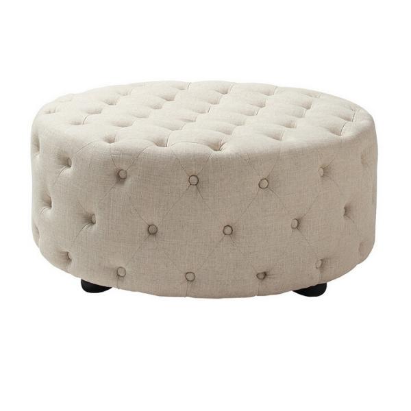 French style footstool frames in wood and home furniture of round ottoman